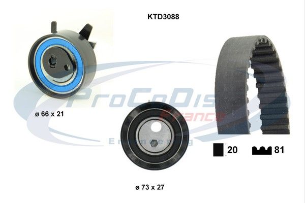 PROCODIS FRANCE paskirstymo diržo komplektas KTD3088